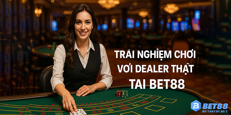 Trải nghiệm chơi với dealer thật tại Bet88
