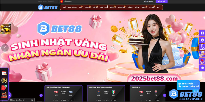 Giao diện chính của Bet88 giúp người mới dễ dàng thao tác